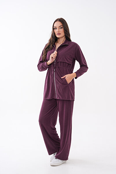 Mega Life Front Robali Pocketed Zippered Pique Modal Suit