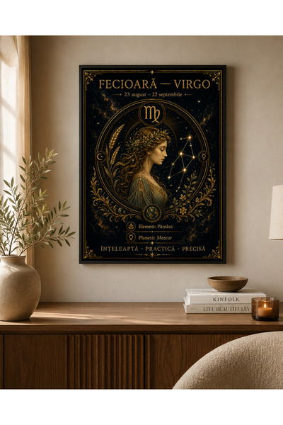 Miutic Print Studio Tablou Zodia Fecioară – Virgo, Tablou Zodiacal Decorativ