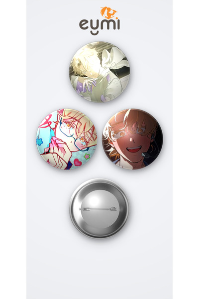 Eymi Design Alien Stage Luka 3'lü Metal Rozet Seti 58mm İğneli Buton Çanta Ya...