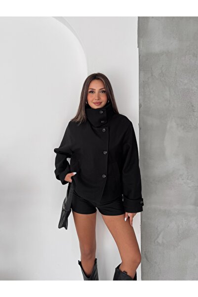 Bak'ap Premium Trend Dik Yaka Kaşe Ceket
