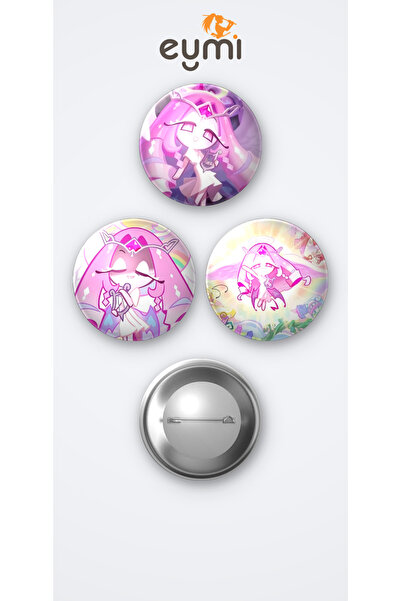 Eymi Design Cookie Run Kingdom Eternal Sugar Cookie 3'lü Metal Rozet Seti 58m...