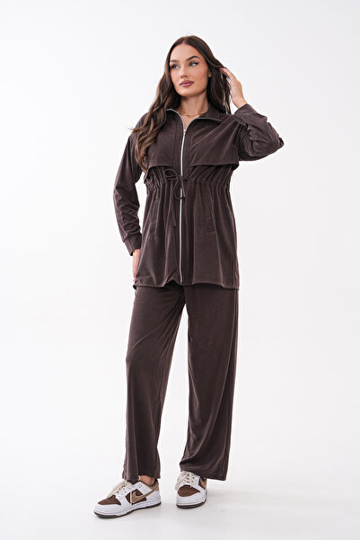 Mega Life Front Robali Pocketed Zippered Pique Modal Suit
