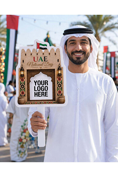 Generic UAE National Day 2026 Ornate Heritage Gate Photo Prop – Custom Logo 5...