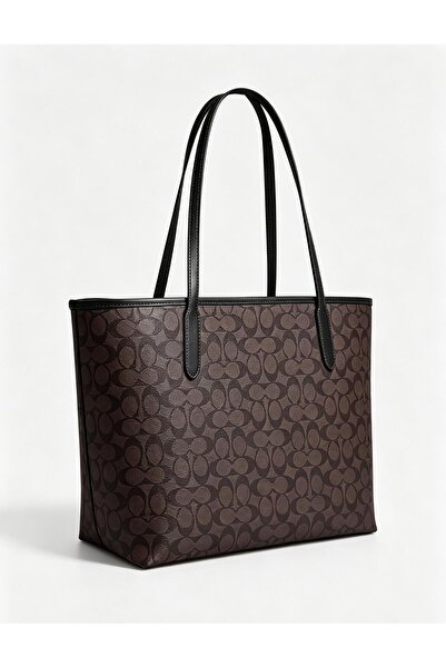 Co City Tote Bag In Signature Canvas Women's Fashion Versatile Large Capacity...