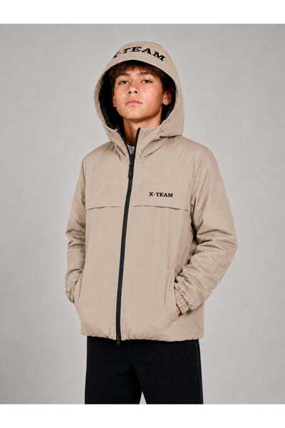 ASYAKİDS CLUB Boys' Nova Fabric Quilted Lined Hooded Waterproof Raincoat