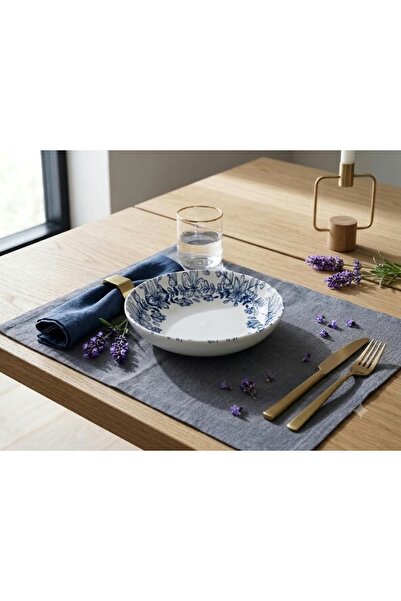 maia Porcelain Maia Porselen 6'lı 18 cm Çiçek Desenli Yemek Tabağı Seti