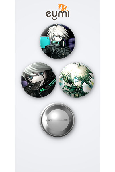 Eymi Design Danganronpa Oyunu K1-B0 3'lü Metal Rozet Seti 58mm İğneli Buton Ç...