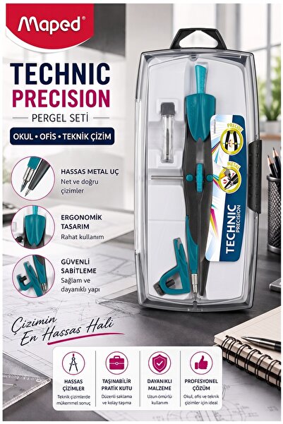 Artmaster Blue Metal Precision Compass Set 3 Pieces 1 Piece Maped 291010 Tech...