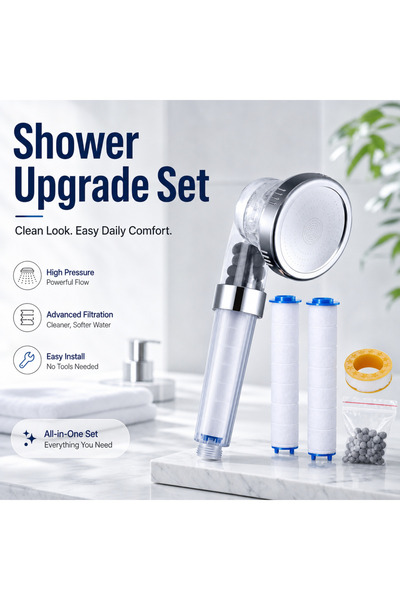 Generic Brand Filtered Shower Head,High‑Pressure 3‑Mode Water‑Saving Handheld...