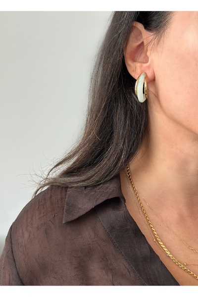 ringbox Uçuk Blue Acrylic Gold Earrings