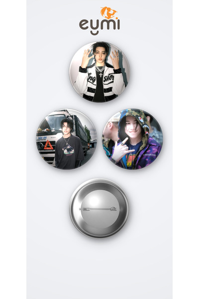 Eymi Design Lngshot KPOP Grubu Louis 3'lü Metal Rozet Seti 58mm İğneli Buton ...
