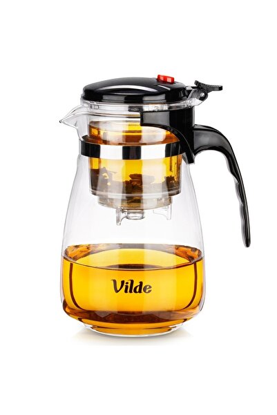 Vilde Carafă de sticlă de 960ml cu infuzor cu declanșare pentru ceai de plant...