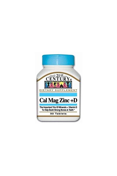 21st Century Calcium, Magnesium, Zinc & Vitamin D Tablets For Bones & Teeth, ...