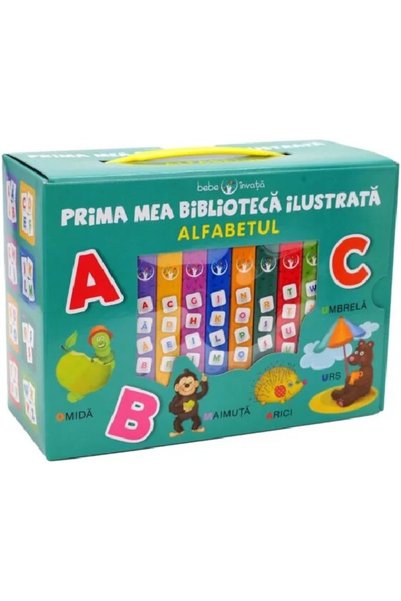 Litera Bebe invata. Prima mea biblioteca ilustrata: Alfaabetul. Cutie 8 carti...