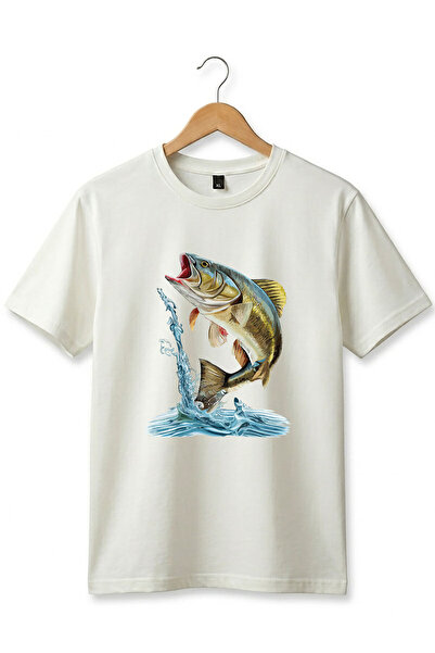 The Baski Fishing Hunting Fish Printed 100% Cotton Premium Black T-Shirt