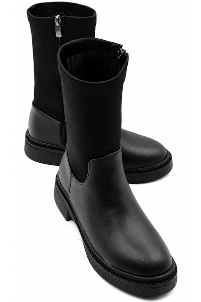 İX Marigold Women's Stretch Knitwear Sock Boots Flat Zippered Boots