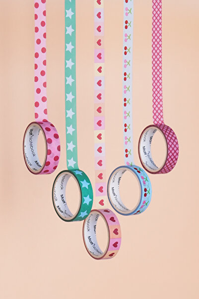 Matt Notebook Set de 5 benzi de hârtie Washi Tape