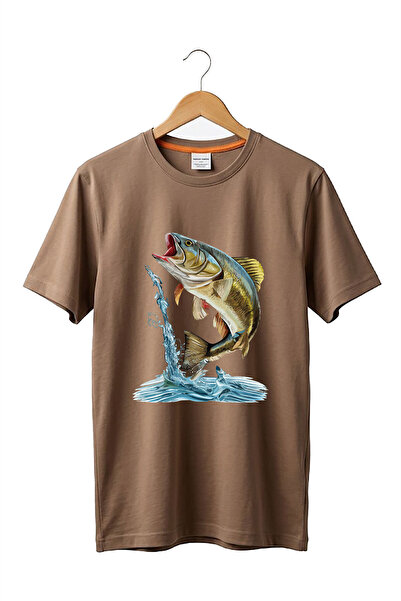 The Baski Fishing Hunting Fish Printed 100% Cotton Premium Black T-Shirt