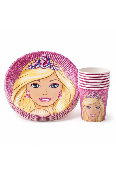 Doğasüs Prenses Tabak Bardak 8 li Barbie Temalı