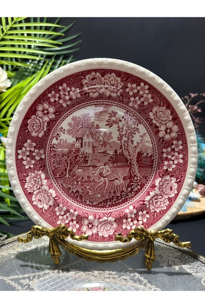 Genel Markalar Villeroy Boch Rusticana kırmızı antika 20 cm pasta kahvaltı ta...