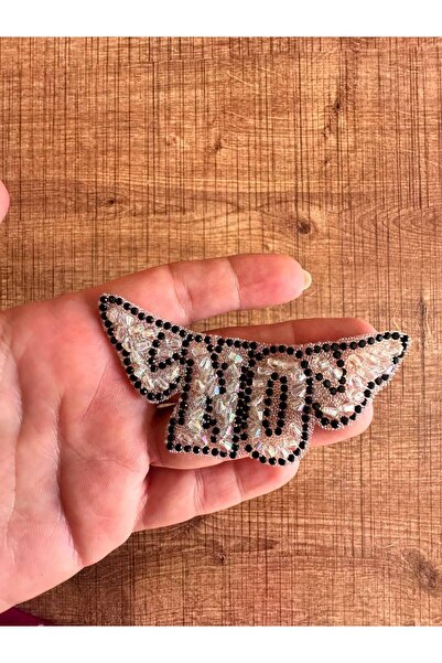 Gönülden Tasarım Aplicație de cusut cu aripi din piatră termoadezivă, 9x4 cm