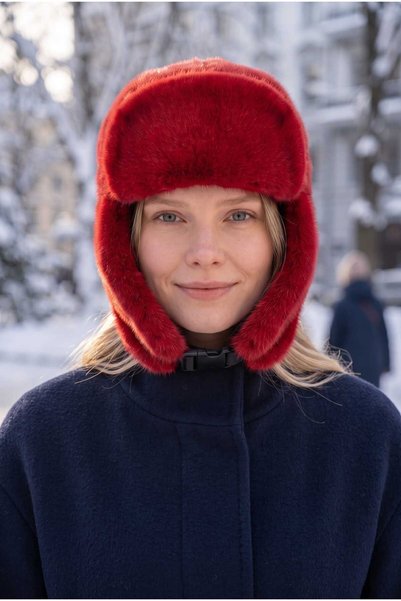 Aware Time Women's Plush Fur Pilot Beret