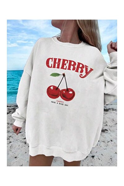 DAXİS Sportwear Company Cherry Printed Crewneck Sweatshirt
