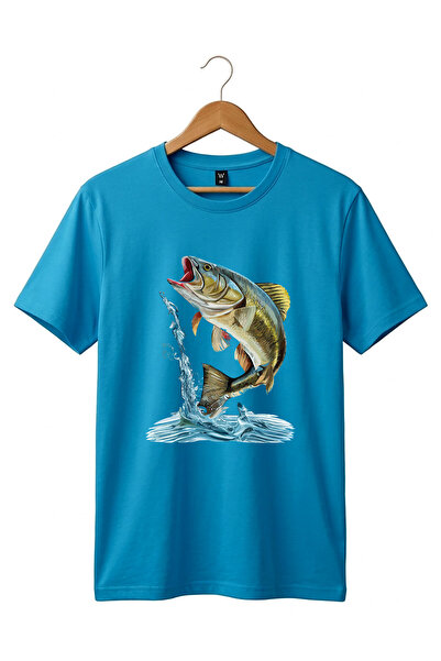 The Baski Fishing Hunting Fish Printed 100% Cotton Premium Black T-Shirt