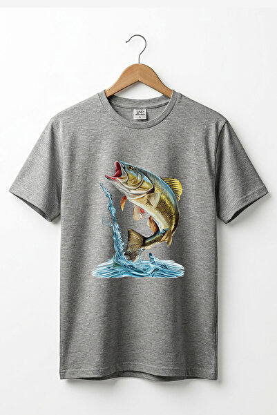 The Baski Fishing Hunting Fish Printed 100% Cotton Premium Black T-Shirt