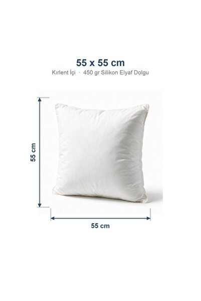 Binna Soft Kırlent İçi 4'lü Paket 55x55 cm 450 gr Silikon Elyaf Dolgulu Beyaz
