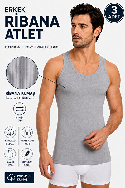 Alıç Men's Ribana Classic Undershirt 0102 (Tutku Authorized Seller) – Gray - ...