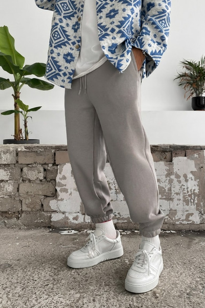 INFLUYENTE Pantaloni de trening pentru bărbați, de iarnă, cu croială conforta...