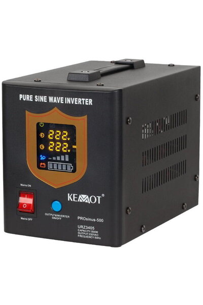 Kemot UPS Centrale Termice URZ3405B, Pure Sine Wave, 800VA, 500W, 12V, Μαύρο