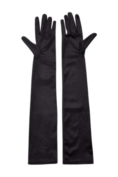 ReilaParty Black Long Evening Dress and Costume Gloves 40 cm Elbow Length Lyc...