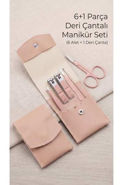 Duffa 6+1 Stainless Steel Manicure Pedicure Set with Leather Bag Nail Clipper...