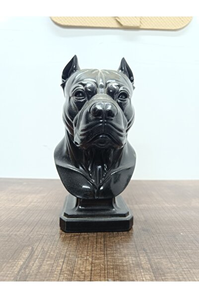 SEF DİZAYN Pitbull Köpek Büstü 3D Printer SLA Reçine Siyah Heykel Maskot Obje...