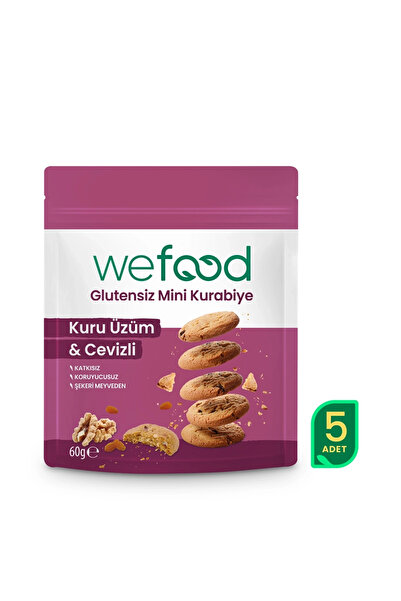 Wefood Glutensiz Mini Kurabiye Kuru Üzüm & Cevizli 60 g 5'li
