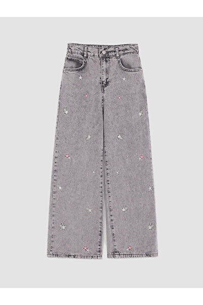LC Waikiki Wideleg embroidered girl's jean pants