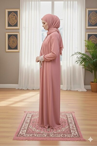 medipek One Piece Prayer Dress with Shawl and Lace, Elasticized Cuffs