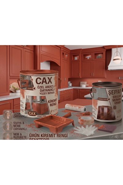 caxcolors CAX Özel Amaçlı Dayanıklı Yüzey Boyası ve Şeffaf Sıvı Cam Vernik Se...