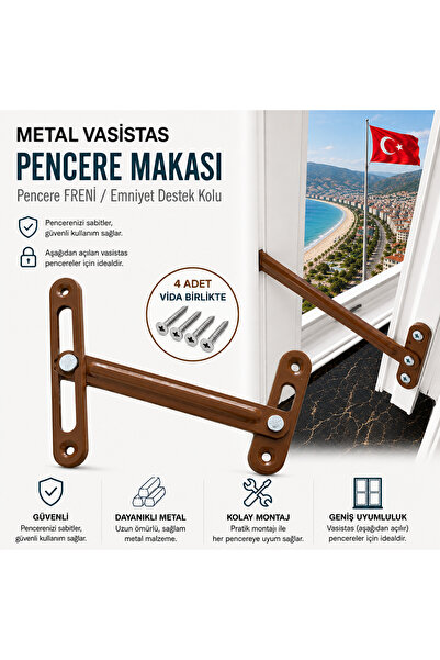 DESIPHON Metal Vasistas Pencere Makası Pencere Freni Emniyet Destek Kolu 4 Ad...
