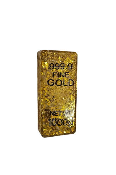 Generic Brand Jucărie pufoasă, lingou de aur, silicon, 10 cm