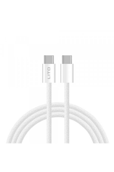 Lito Cablu Date si Incarcare USB-C - USB-C LD04CC, 60W, 1m, Alb
