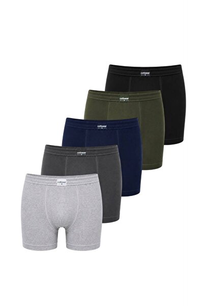 COTBOXER Modal Hareketli Lastik 5 Renk 5'li Pack / Siyah-Haki-Lacivert-Füme-Gri