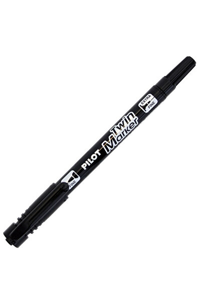 Pilot Twin Marker Μόνιμος Μαρκαδόρος Μαύρο - SCA-TM-B-BG