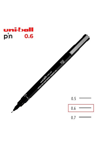 Modellino Teknik Çizim Kalemi Uni-ball Pin 200 Siyah Kaligrafi Kalemi - Uç Se...