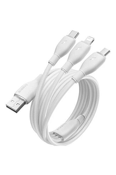 Baseus Cablu alimentare și date Ultra-rapid, retractabil, cu 3 conectori, pen...