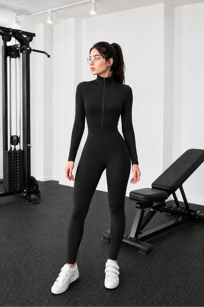 Goddy Fabric Zipper Detail Jumpsuit