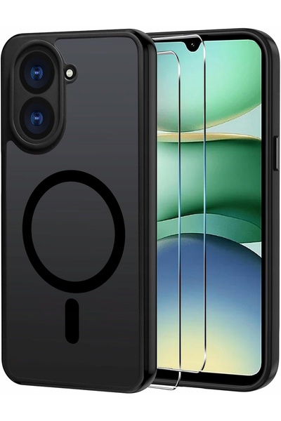 Koanni Husă MagSafe neagră mată pentru Xiaomi Redmi A5 + 2x sticlă
