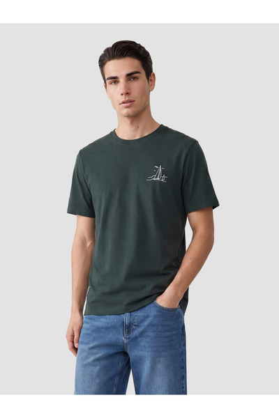 LC Waikiki Tricou bărbătesc din jerseu imprimat cu guler rotund